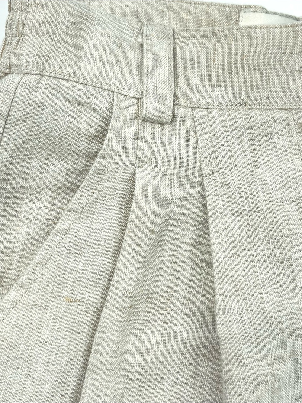 DISSH Women's Cropped Tan 100% Linen Pants Pleated Lined High Waisted Size 4 - Picture 3 of 12
